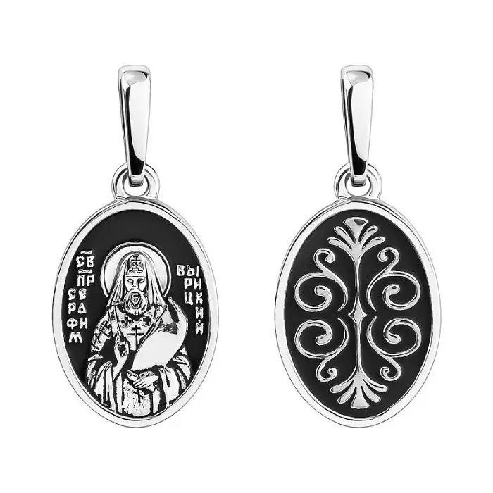 Подвеска икона из черного серебра
