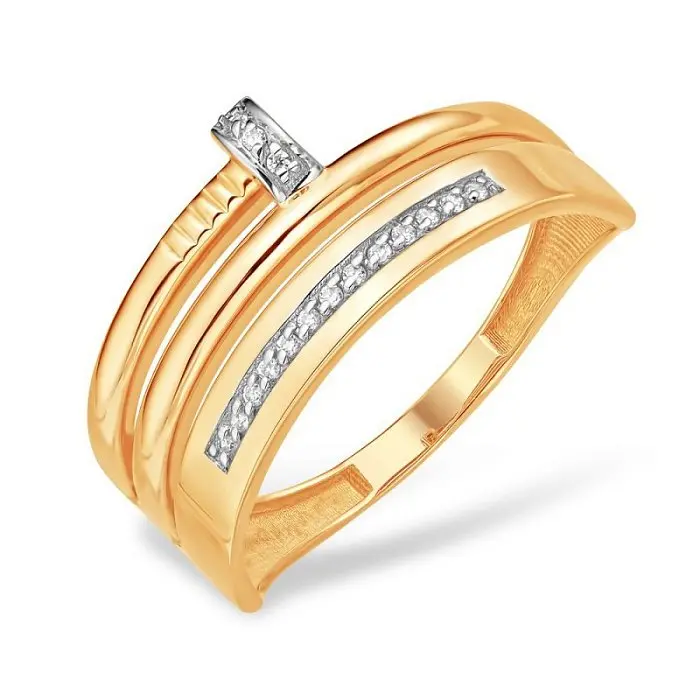 Кольцо декоративное из красного золота