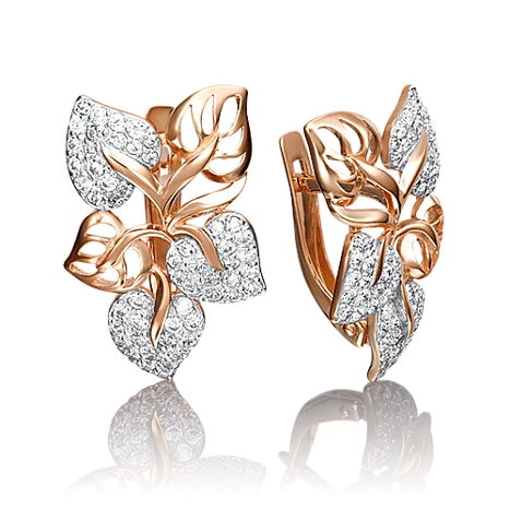 Серьги с английским замком из красного золота