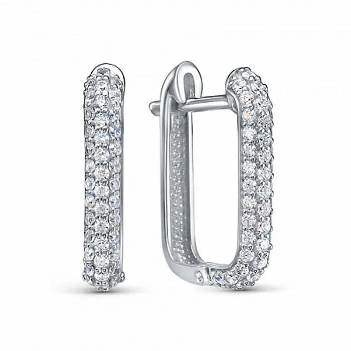 Серьги с английским замком из серебра