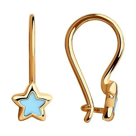 Серьги детские из красного золота