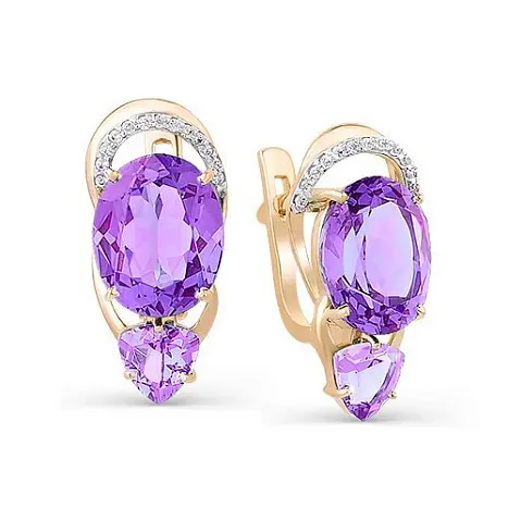 Серьги с английским замком из красного золота