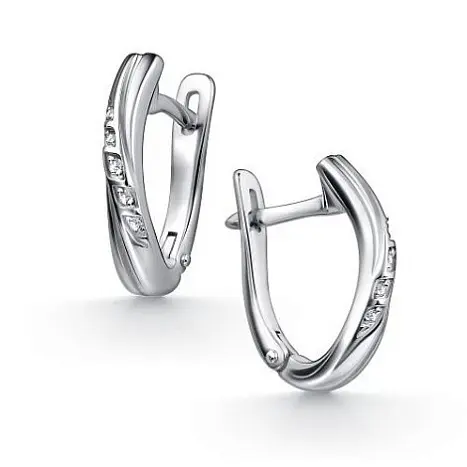 Серьги с английским замком из серебра