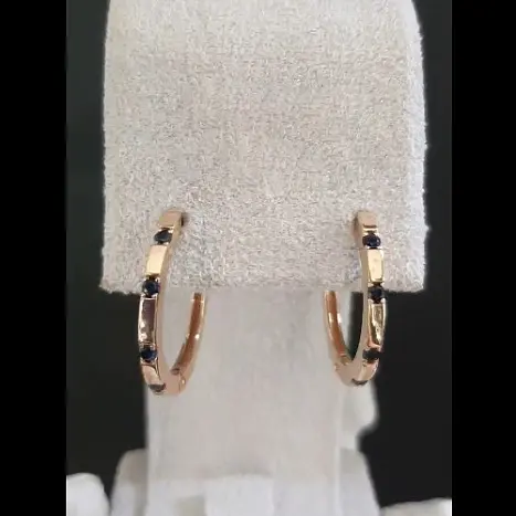 Серьги конго из красного золота