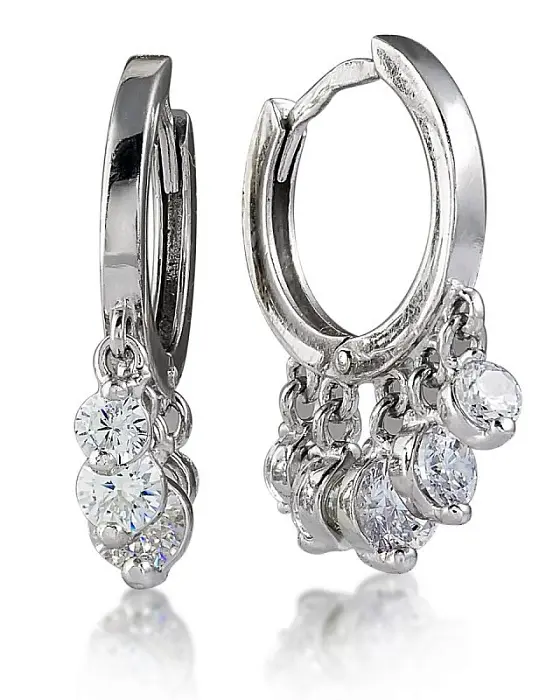 Серьги подвесные из серебра