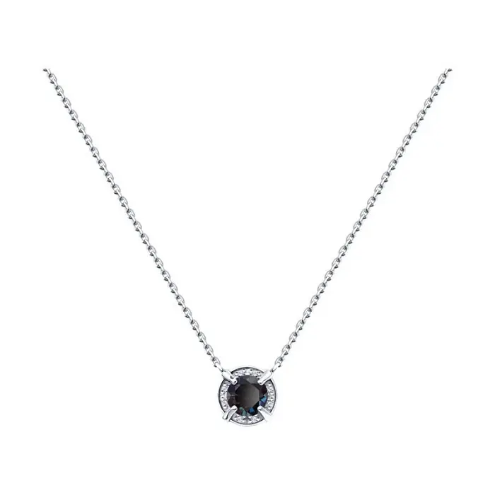 Цепь колье из белого золота