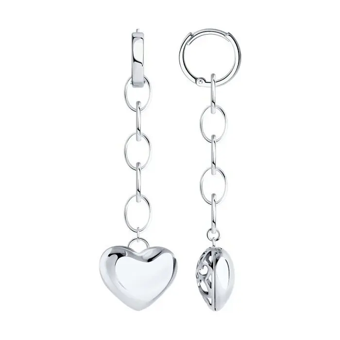 Серьги подвесные из серебра