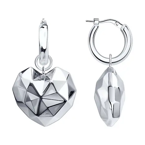 Серьги подвесные из серебра