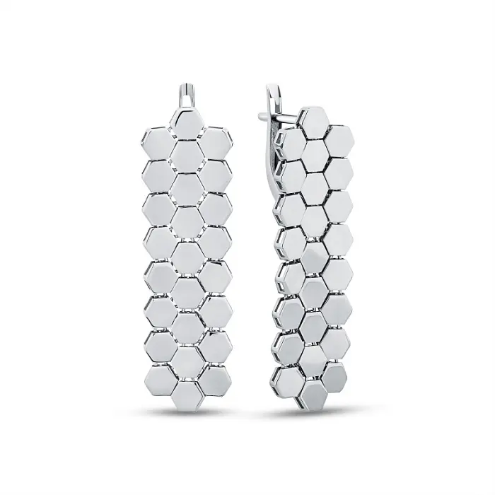 Серьги подвесные из серебра