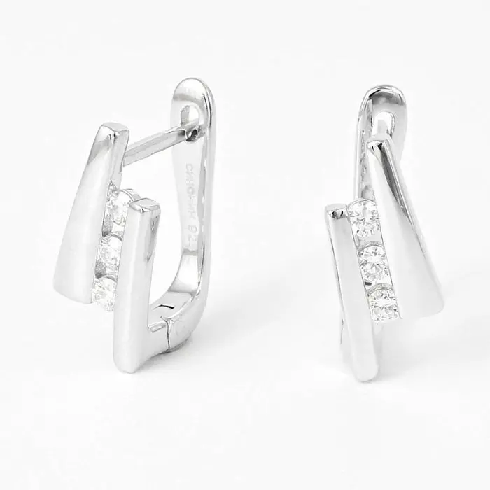 Серьги с английским замком из серебра