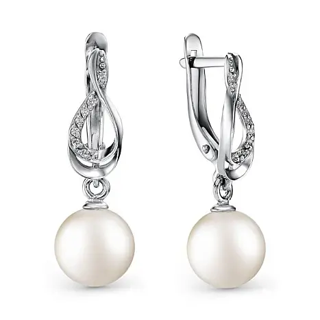 Серьги подвесные из серебра