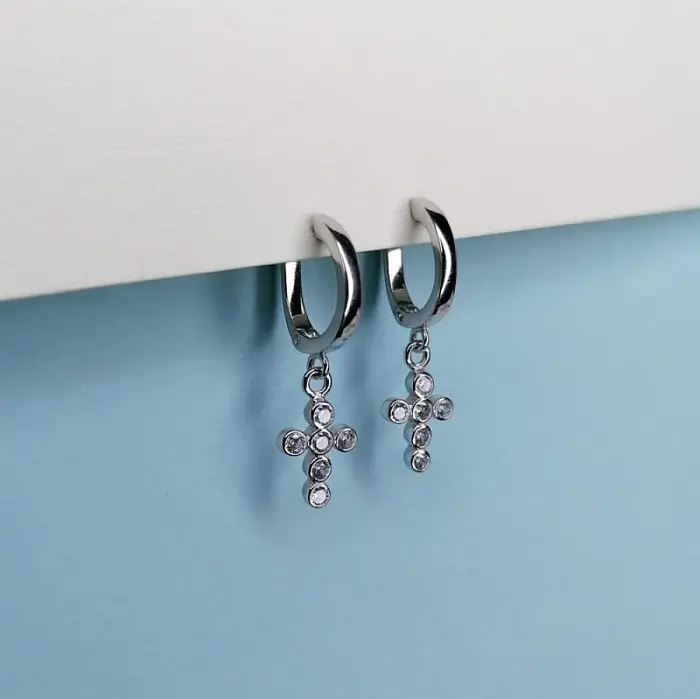 Серьги подвесные из серебра