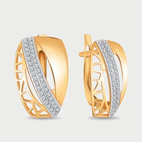 Серьги с английским замком из красного золота