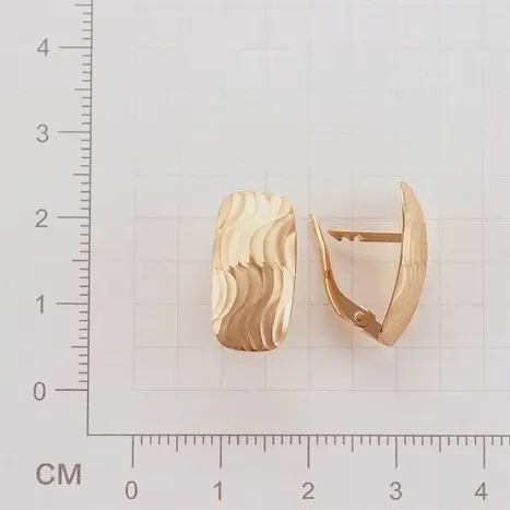 Серьги с английским замком из красного золота