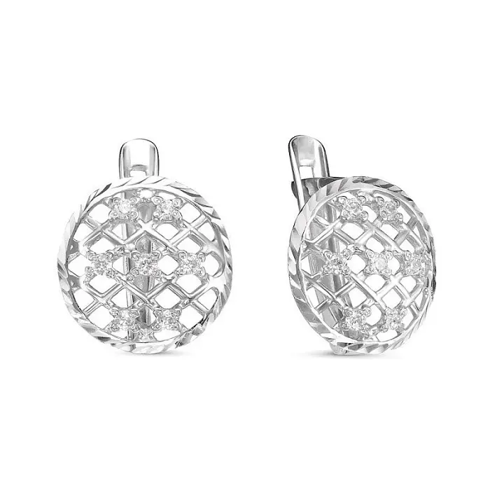 Серьги с английским замком из серебра