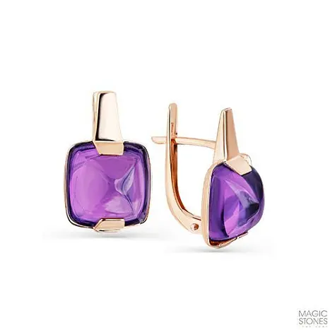 Серьги с английским замком из красного золота