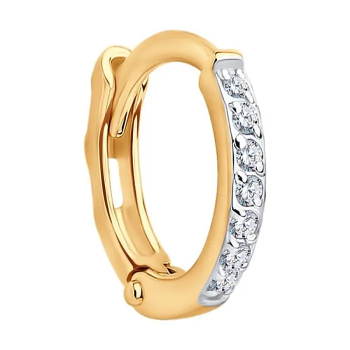 Серьги конго из красного золота