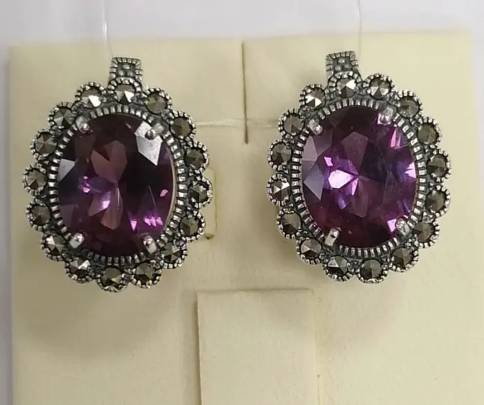 Серьги с английским замком из серебра