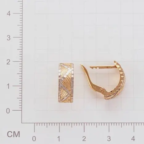 Серьги с английским замком из красного золота