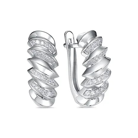 Серьги с английским замком из серебра