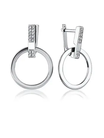 Серьги подвесные из серебра