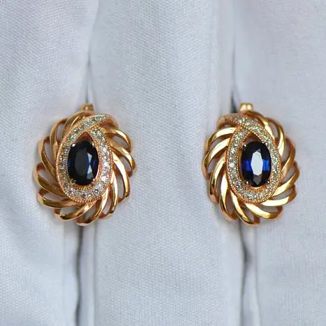 Серьги с английским замком из красного золота