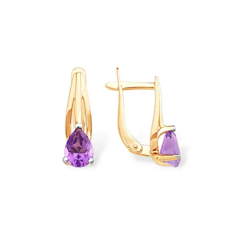 Серьги с английским замком из красного золота