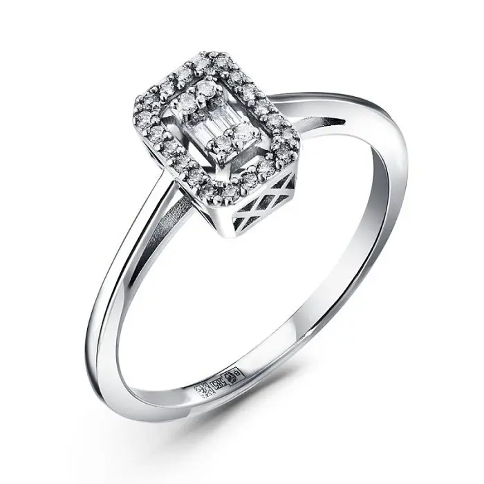 Кольцо декоративное из белого золота