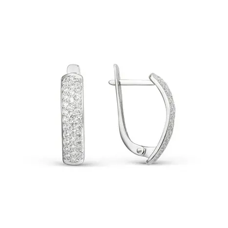 Серьги с английским замком из белого золота