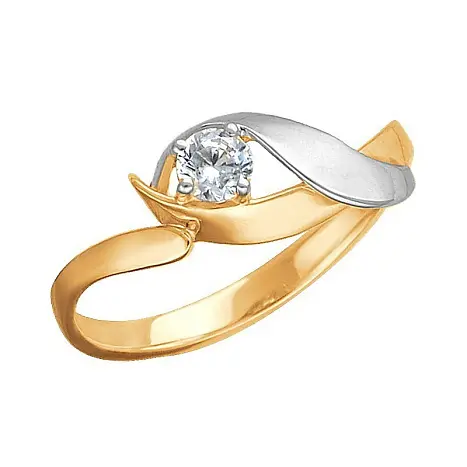 Кольцо декоративное из комбинированного золота