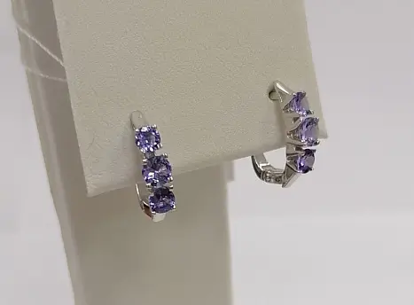 Серьги с английским замком из серебра