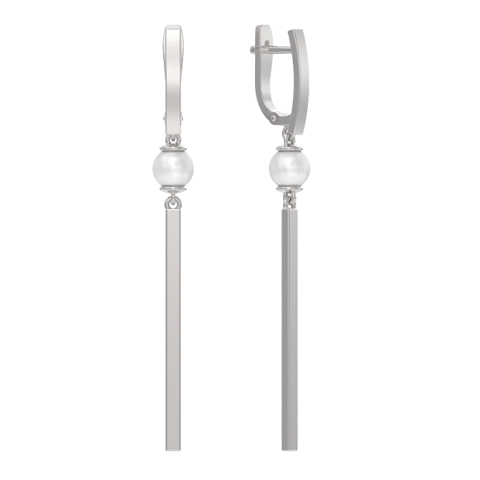 Серьги подвесные из серебра