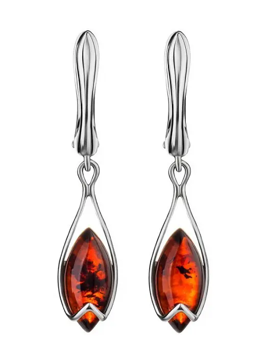 Серьги подвесные из серебра