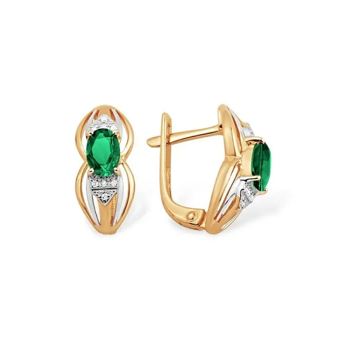 Серьги с английским замком из красного золота