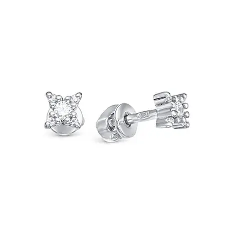Серьги пуссеты из серебра
