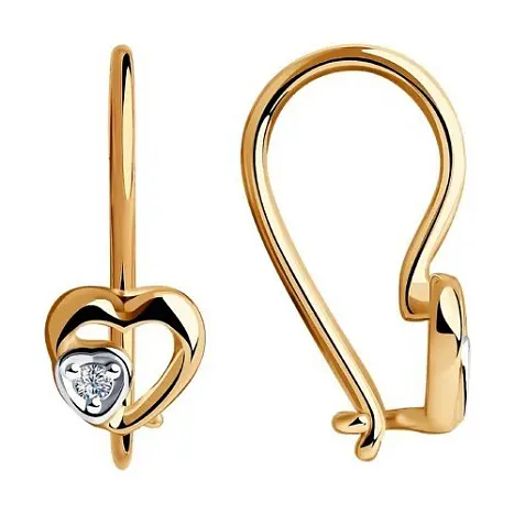 Серьги детские из красного золота