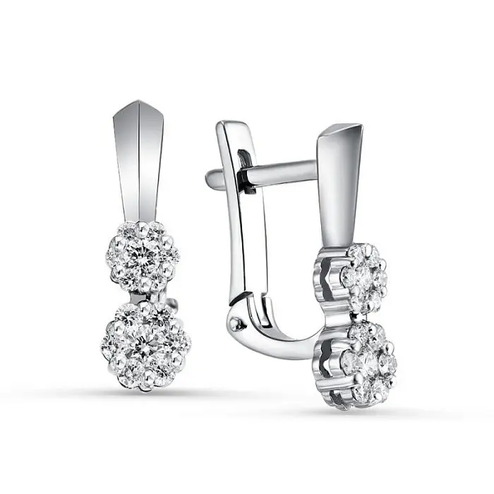 Серьги с английским замком из белого золота Серьги с английским замком из белого золота