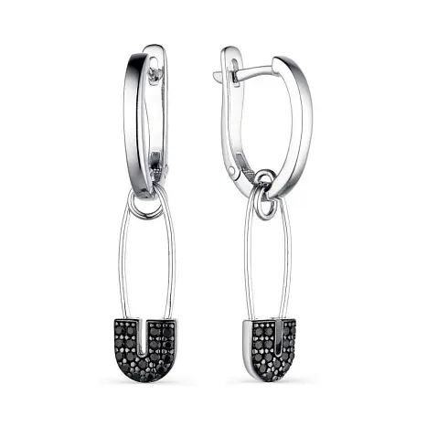 Серьги подвесные из серебра