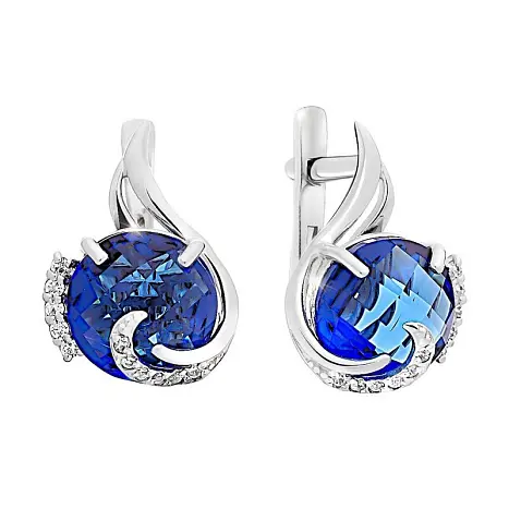 Серьги с английским замком из серебра