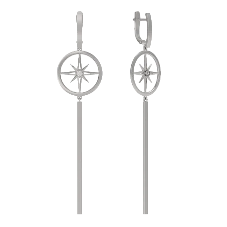Серьги подвесные из серебра