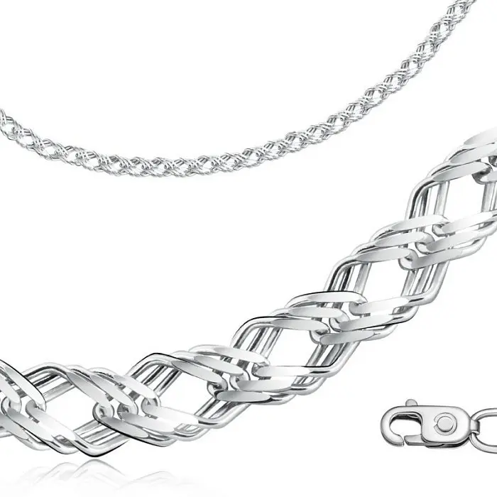 Браслет цепочный из белого золота