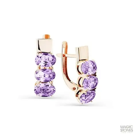Серьги с английским замком из красного золота