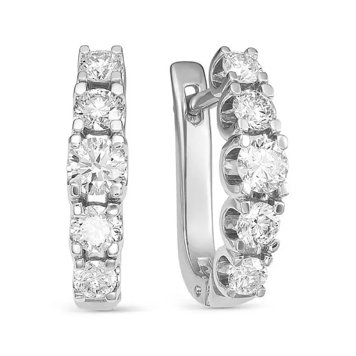 Серьги с английским замком из белого золота