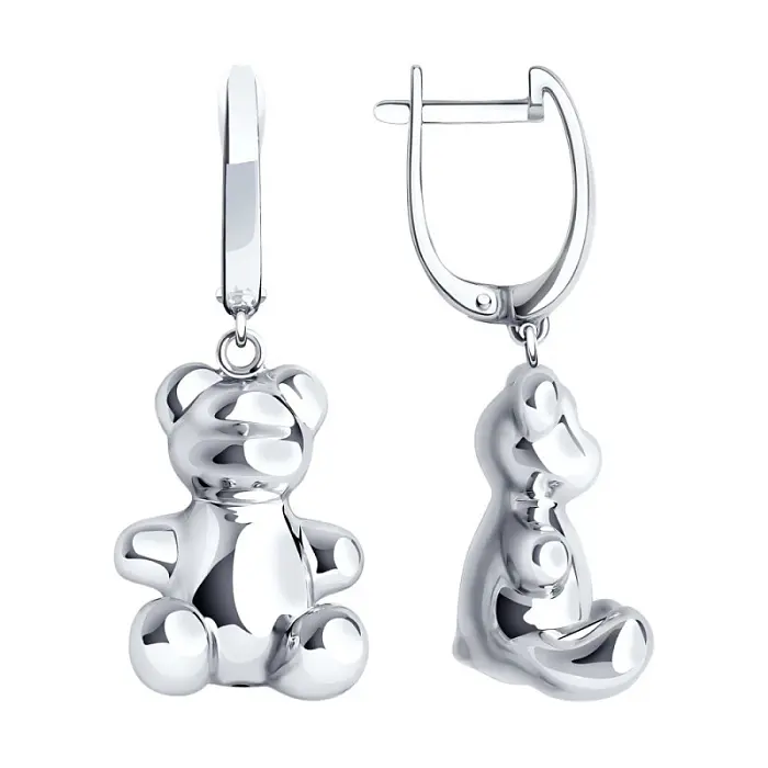 Серьги подвесные из серебра