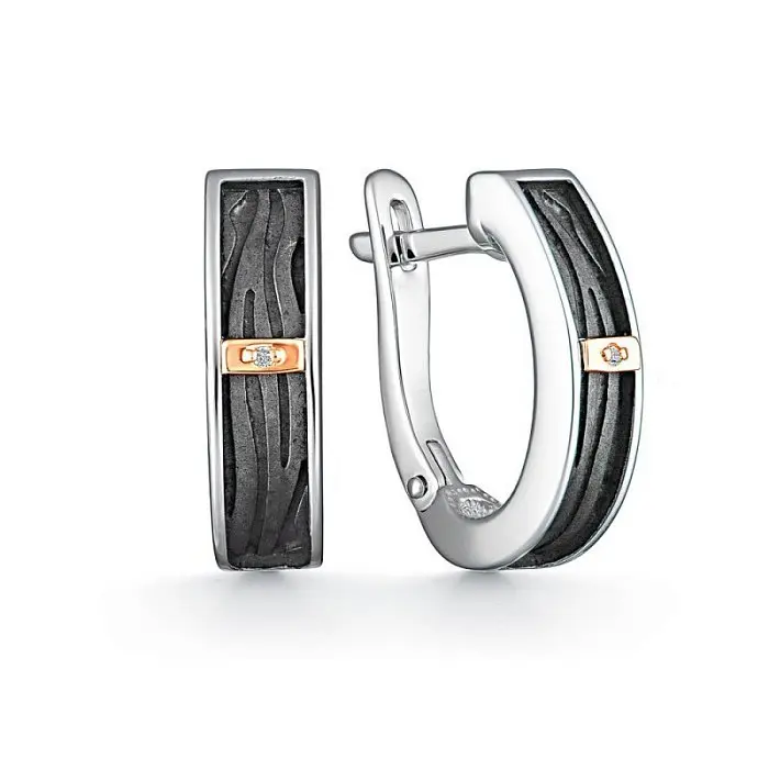 Серьги с английским замком из серебра