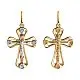 Подвеска крест из комбинированного золота