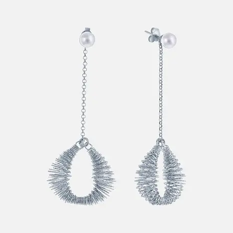 Серьги подвесные из серебра