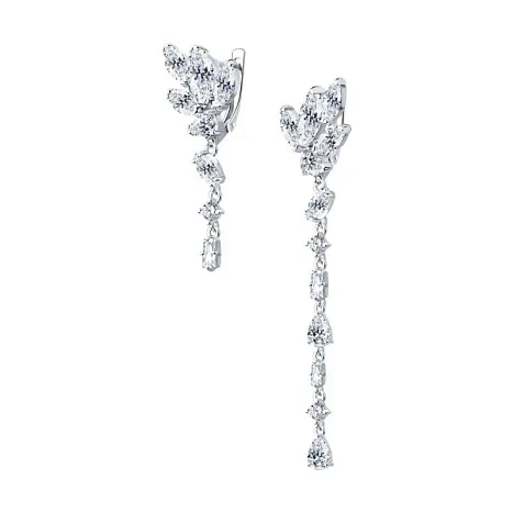 Серьги подвесные из серебра
