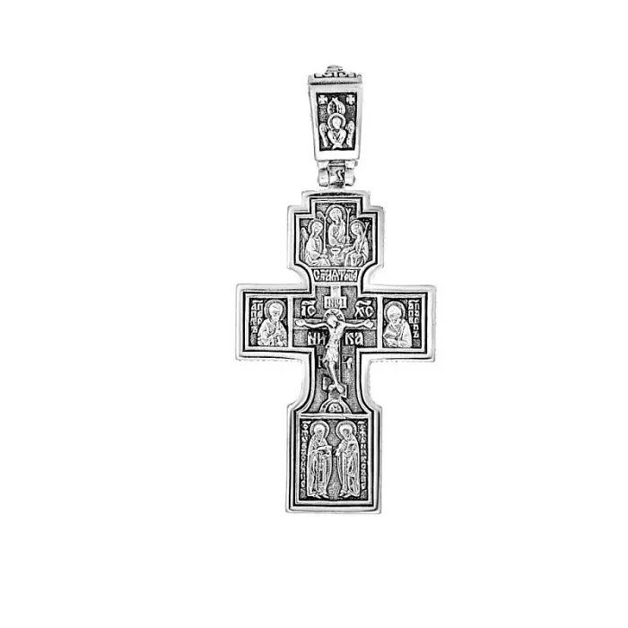 Подвеска крест из серебра