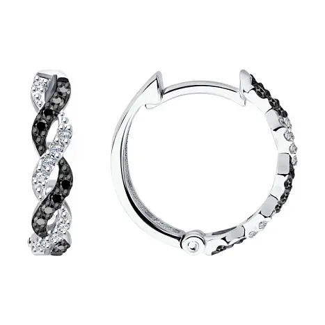 Серьги конго из белого золота